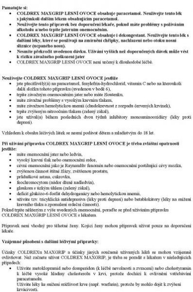 Příbalový leták Coldrex Maxgrip Lesní ovoce 5 - Zbozi.cz