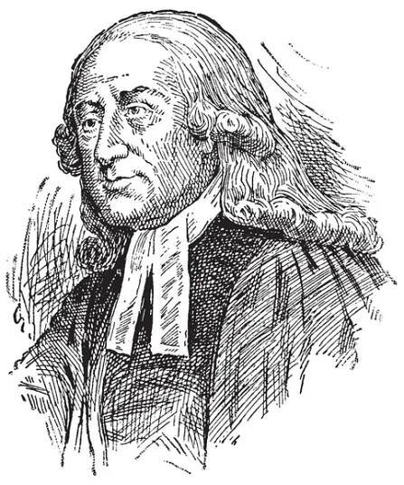 John Wesley, 1703-1791, byl anglický anglikánský duchovní a teolog, vintage kreslení čar nebo gravírování obrázku — Ilustrace