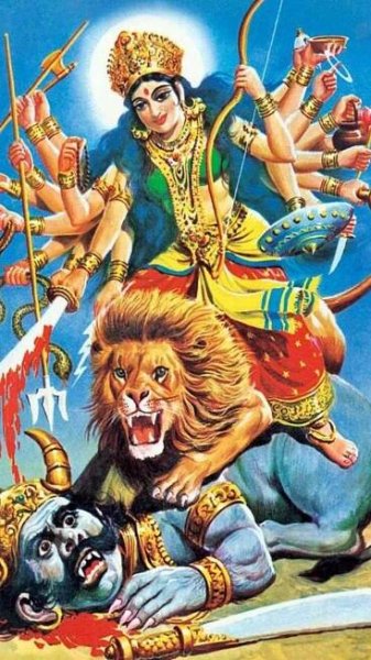 Watching Durga Mata Hd Wallpaper
