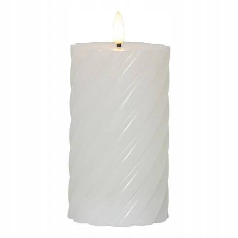 Švédská LED svíčka FLAMME SWIRL vosková 15 cm
