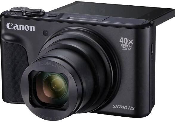 Canon PowerShot SX740 HS digitální fotoaparát 20.3 Megapixel Zoom (optický): 40 x černá 4K video, Bluetooth, otočný a na