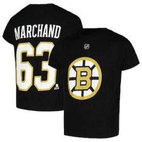 Youth Boston Bruins Brad Marchand Black Name & Number T-Shirt