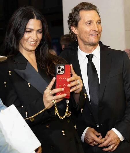 Matthew McConaughey and his wife US-Brazilian model Camila Alves attend the "The Rivals of Amziah King" world premiere during the 2025 SXSW Conference and Festival at Paramount Theatre in Austin, Texas, March 10, 2025