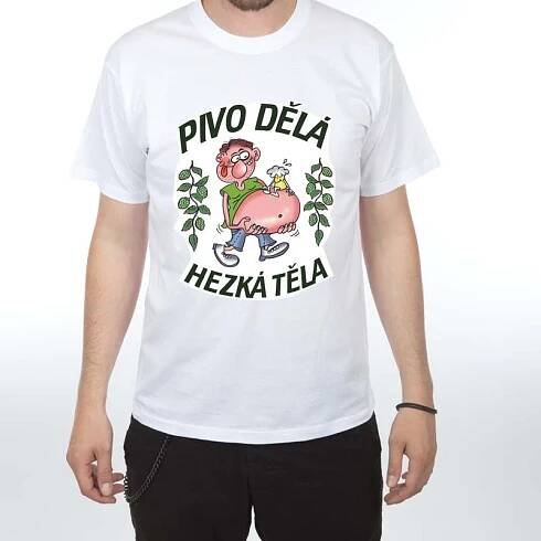 Pivo dělá hezká těla - Vtipné tričko DIVJA