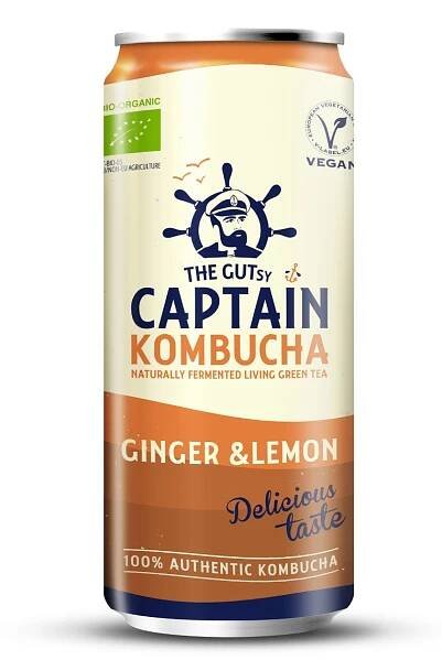 Captain Kombucha BIO Kombucha zázvor plech 250ml
