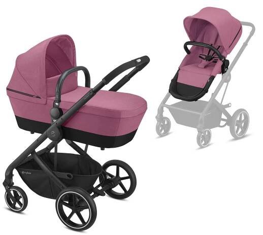 CYBEX Balios S Kombinovaný kočárek 2in1 BLK B Magnolia Pink