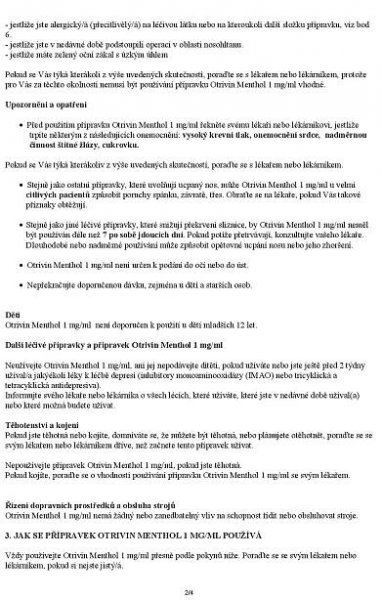 Příbalový leták Novartis Otrivin Menthol 1 mg/ml - Zbozi.cz