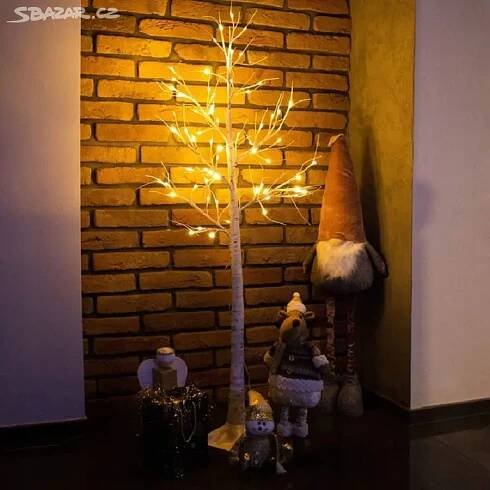 SVÍTÍCÍ STROMEK VÁNOČNÍ OSVĚTLENÍ BŘÍZA LED 120CM