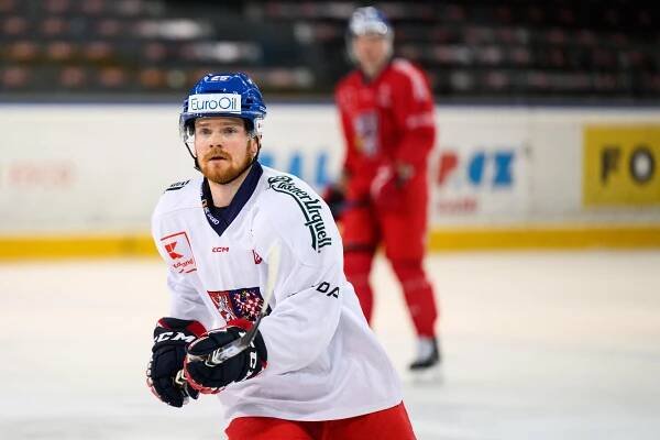 David Kaše během tréninku hokejové reprezentace