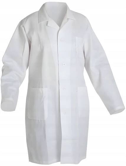 ZÁSTĚRA BÍLÁ LABORATORNÍ BAVLNĚNÁ na knoflíky bavlna pánská GM XL