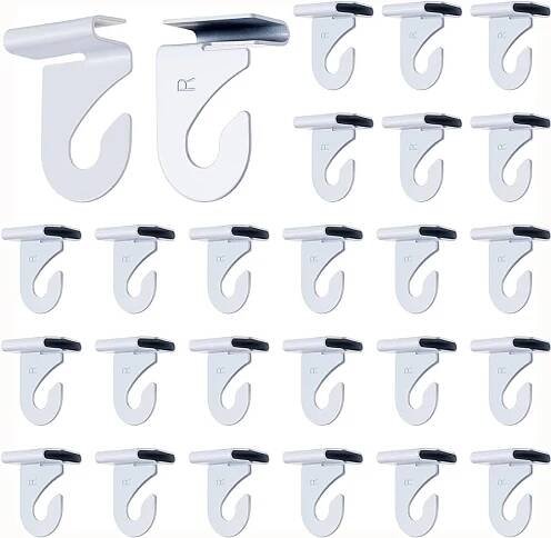 20 pairs drop ceiling hooks for hanging christmas ornament hooks t bars ceiling clips   white ceiling hanger t bar track clip suspended ceiling hooks for classroom decoration office