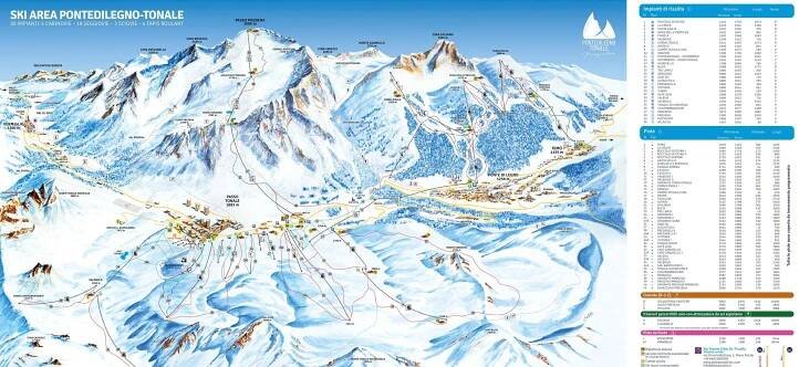 Mapa sjezdovek Pontedilegno - Tonale