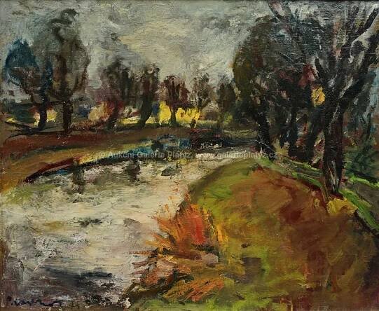 Pavel Vavrys / Stromořadí u řeky - detail aukce « Aukce « Aukční Galerie Platýz