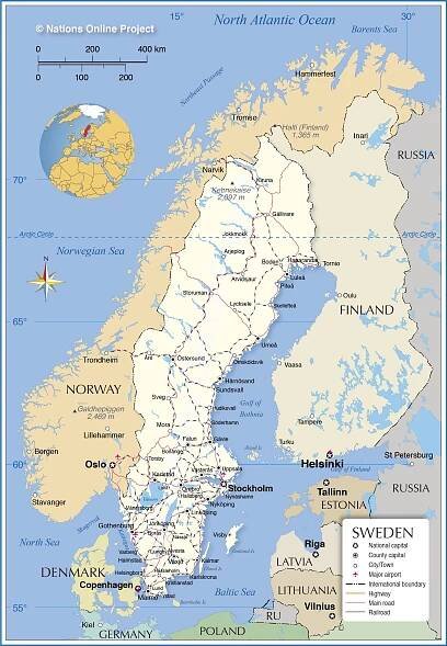 Map of Sweden - Nations Online Project