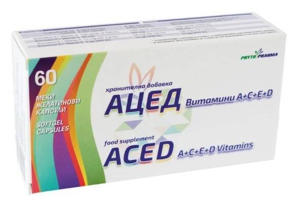 ACED - complex of A,C,E and D vitamins 60 capsules from Bulgaria