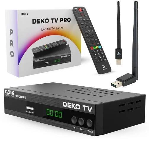 Tuner DVB-T2 DekoTV DVBT 2 DVB T2 KABELOVÝ TV DVBC PILOT + Tuner DVB-T2 DekoTV USB WiFi DekoTV