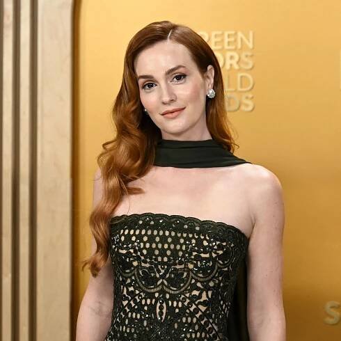 Leighton Meester Debuted Auburn Hair and the Perfect Date-Night Dress at the SAG Awards 2025