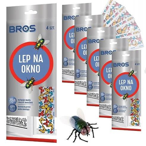 24 x Lepová Deska na okno Mouchy Komáři Mušky Barevná páska Plochá samolepka Past