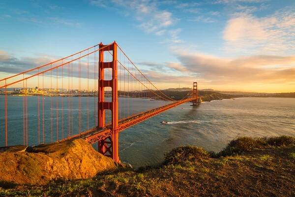 západ slunce na mostě golden gate - san francisco - stock snímky, obrázky a fotky