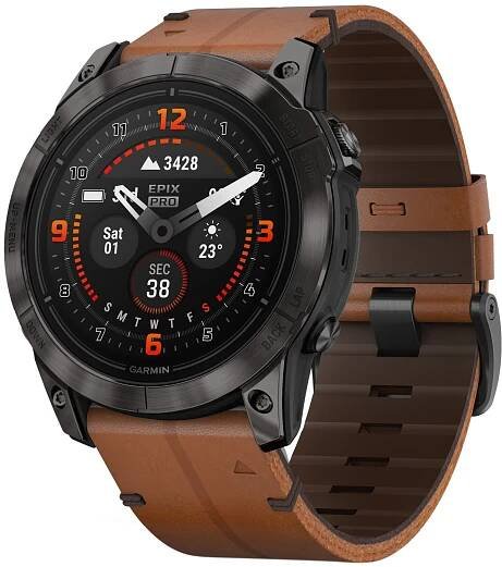 Garmin Epix Pro (Gen 2) Sapphire Edition 51 mm Carbon Gray DLC Titan/Chestnut Leather Band od 21 490 Kč