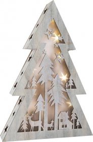 Dřevěný vánoční stromeček se světlem- malý