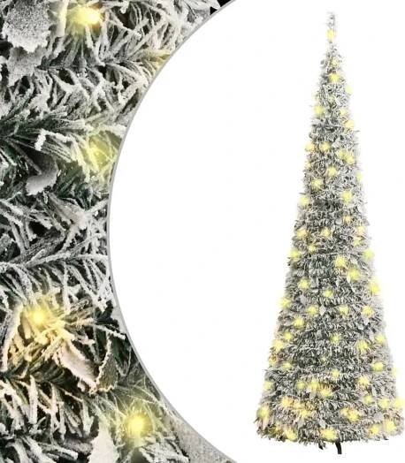 vidaXL Pop-Up vánoční stromek Umělý sníh 100 LED 150 cm