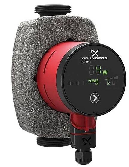 Grundfos Alpha1 25-40 180 mm Hocheffizienz-Umwälzpumpe inkl. Wärmedämmschale