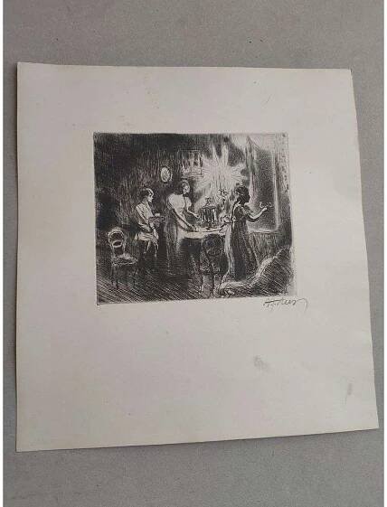 Adolf Alex Jelínek (1890 - 1957) - Ruská noc - lept, grafika, signováno - Antikvariát Valentinská