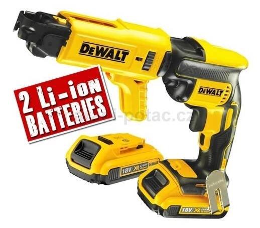 DeWALT DCF620D2K aku bezuhlíkový šroubovák na sádrokarton 18V 2x2,0Ah - Nářadí Potač