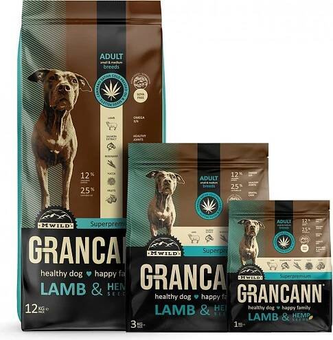 Grancann Lamb & Hemp seeds Adult small & medium breeds 12 kg