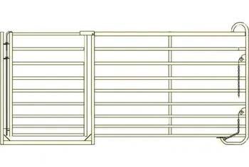 Panel mobilního košáru pro ovce 1,27 x 2,75m s brankou