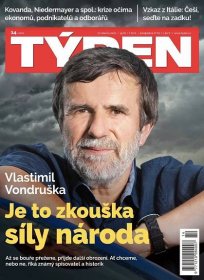 Spisovatel Vladimír Vondruška na titulní straně aktuálního Týdne