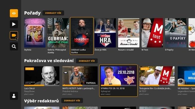 Internetová televize Mall.TV v prostředí Smart TV | foto: Mall TV