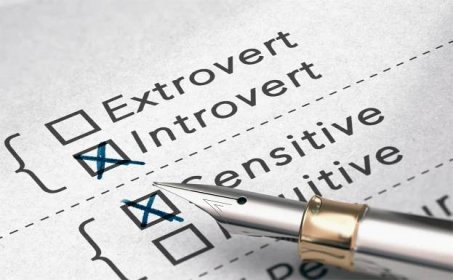Obrázek Testu Osobnosti Dvě Slova Extrovert Introvert Plnicí Pero — Stock fotografie