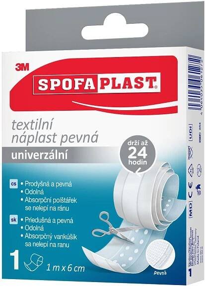 Spofaplast 254 Pevná textilní náplast 6 cm x 1 m, 1ks