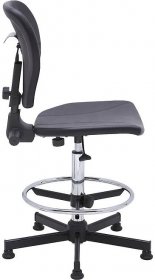 Pracovní otočná židle TECHNO s podlahovými patkami a nožním kruhem