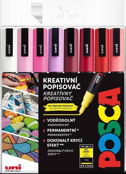 Sada popisovačů Posca, 8 ks LOVE PC-5M - Akrylové fixy a barvy : ARBO.cz