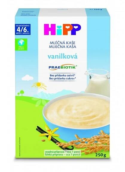 HiPP Mléčná první kaše PRAEBIOTIK® pro kojence vanilková 250g