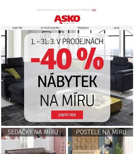 Sleva 40 % na NÁBYTEK NA MÍRU vašeho domova