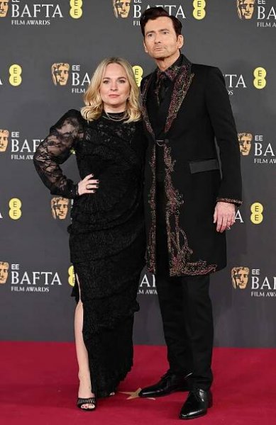 Georgia Tennant and David Tennant attend the 2025 EE BAFTA Film Awards at The Royal Festival Hall on February 16, 2025 in London, England.