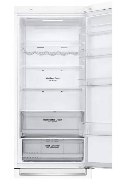 LG Kombinovaná chladnička LG | D | 384 l | Smart invertorový kompresor |ThinQ™|Bílá, GBB62SWFGN