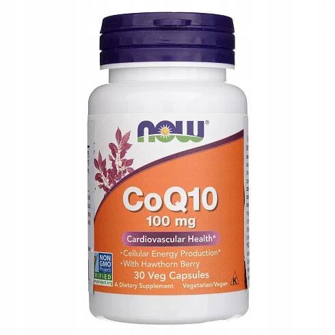 Now Foods Koenzym Q10 100 mg s hlohem 30 kapslí
