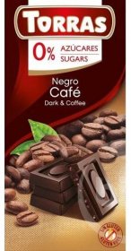 Torras Negro-Café Bezlepková diabetická tmavá čokoláda kávová bez pridaného cukru 75g