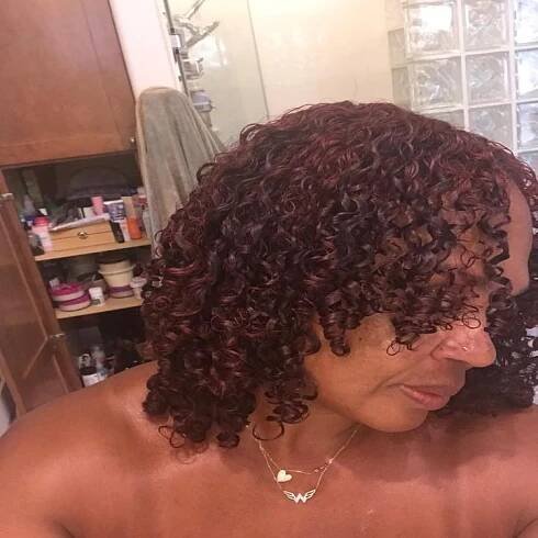 Reviewer's curls after using the brush
