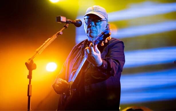 Bernard Sumner of New Order and Joy Division performs live