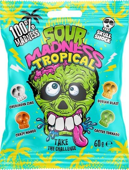 Argo Sour Madness Tropical extra kyselé bonbóny 60g