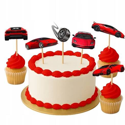 TOPPERY ZÁPICH DO DORTU MUFFINY OZDOBA AUTA AUTO