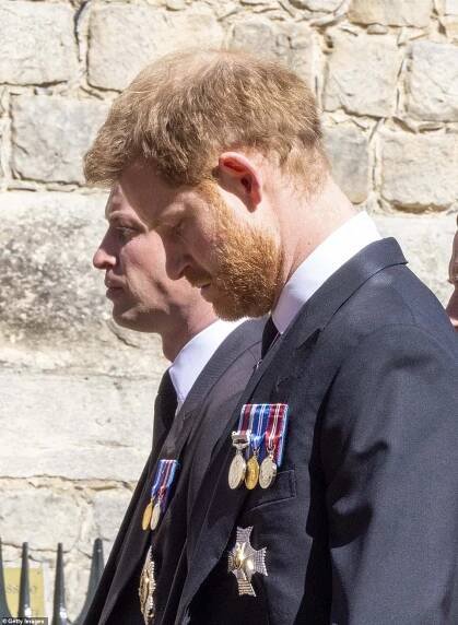 'During the short procession, many watched whether Harry signalled any regret towards his family,' Bower added