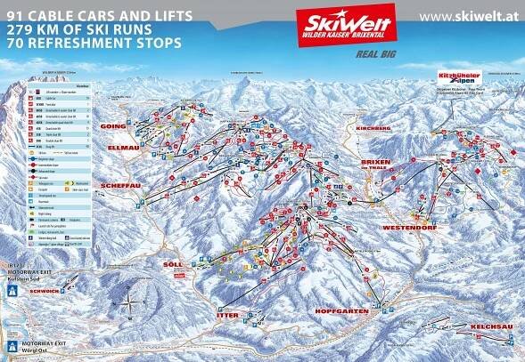Kirchberg piste map