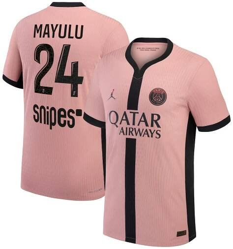 PSG Jordan Third Dri-FIT ADV Match Shirt 2024-25 with D.Doué 14 printing